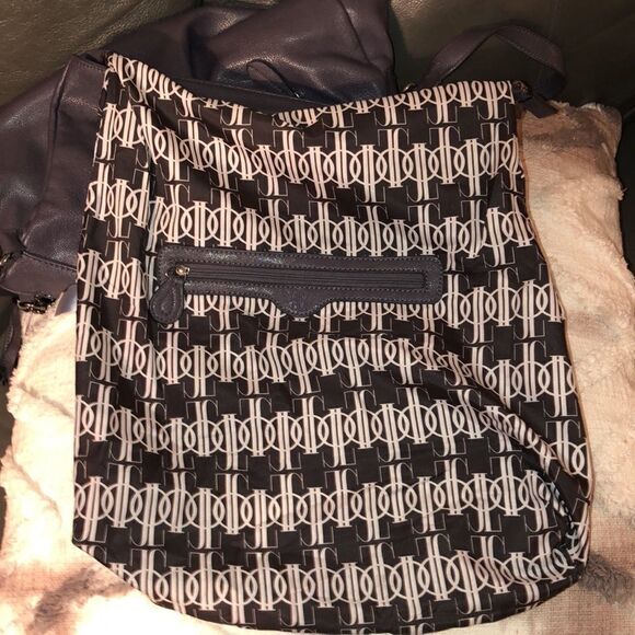 Jennifer Lopez Indigo Faux Leather Foldover Cross Body Purse Bag Chain Detail - Picture 5 of 10